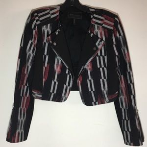 BCBG MAXAZRIA Nathan double-lapel cropped jacket